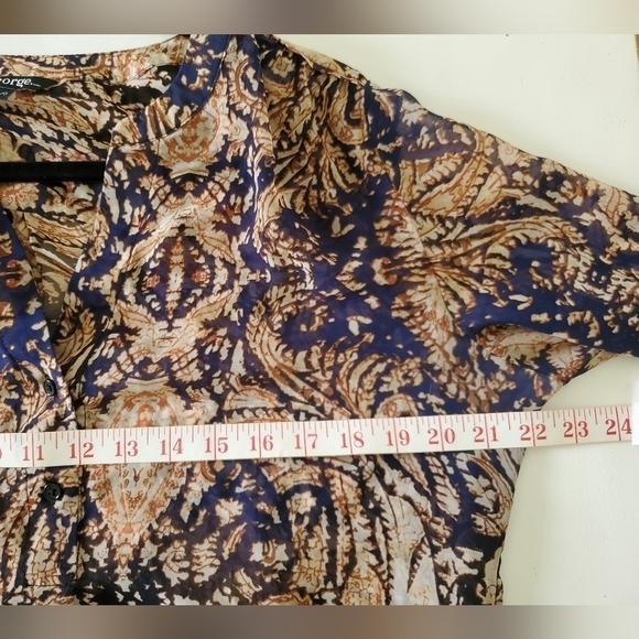 2/$35 Sale Semi Sheer Flowy Blouse  3/4 sleeves  Sz L - Picture 8 of 11